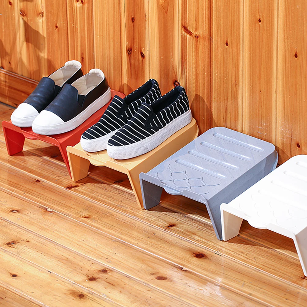 

Simple Shoes Rack 26*23*15.3Cm White Plastic Shoe Organizer Nonslip Texture Portable Storage Rack For Room Office Home