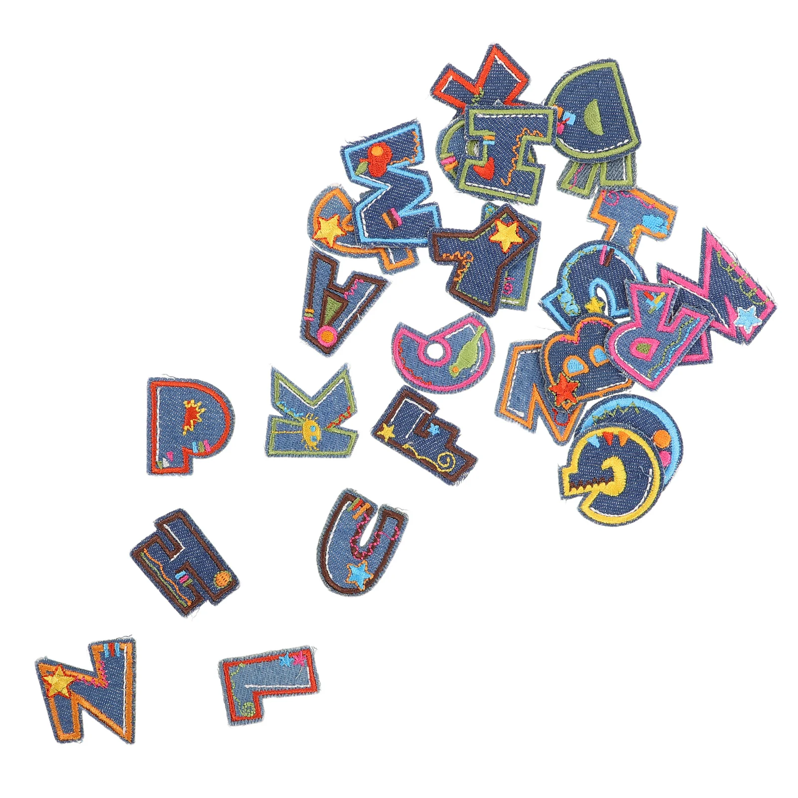 

26Pcs Colorful Alphabet Patches Iron on Embroidered Letter Sewing Patches for Clothes Repair Jeans Jackets DIY Appliques