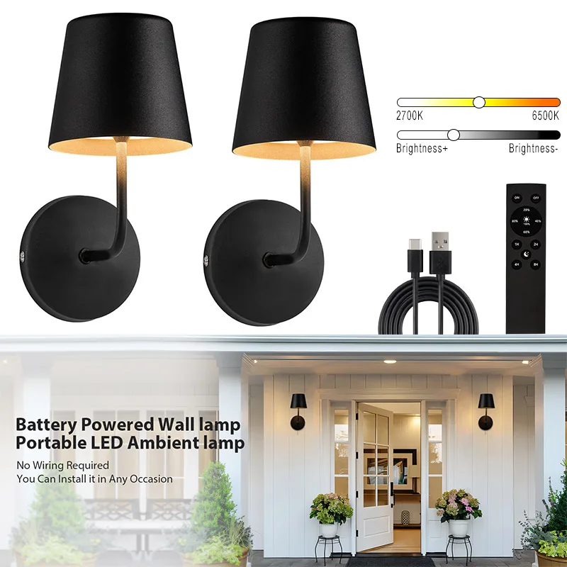 

LED Retro Charging Wall Lamp Infinite Dimming Touch Remote Control For Decorative Lighting Fixtures In Bedrooms Living Rooms