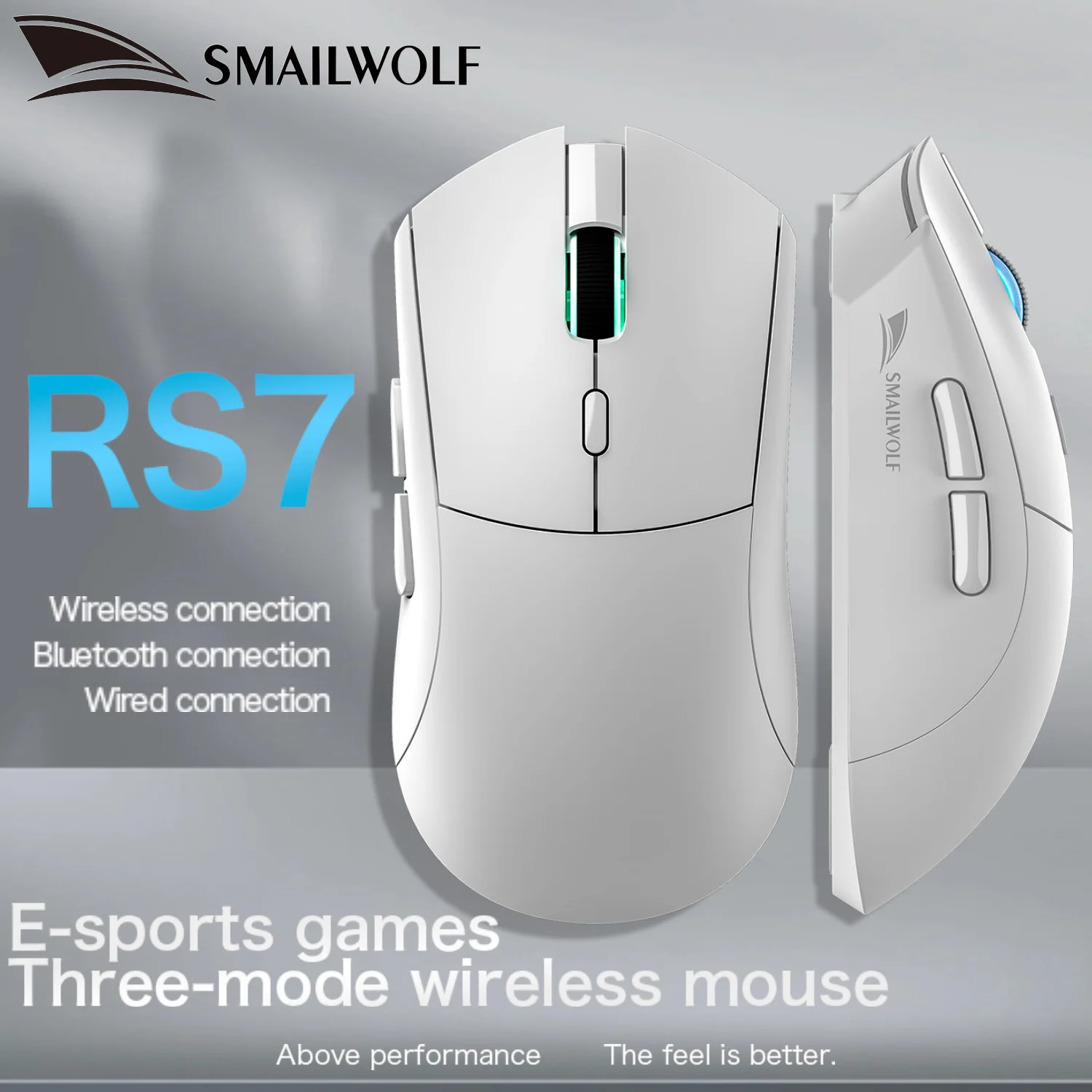 SMAILWOLF RS7 Bluetooth wireless gaming mouse PAW3311 macro driver laptop desktop computer office game 20000dpi
