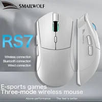 SMAILWOLF RS7 Bluetooth ratón inalámbrico para juegos PAW3311 controlador macro ordenador portátil ordenador de escritorio juego de oficina 20000dpi
