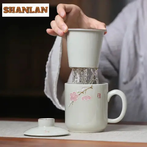 320 मिलीलीटर हाथ से तैयार पीच ब्लॉसम सिरेमिक फ़िल्टर चाय विभाजक कप चाय बनाने का पृथक्करण मग कार्यालय कार्य मग शिक्षक दिवस उपहार 8 best sales शिक्षक कप - №7