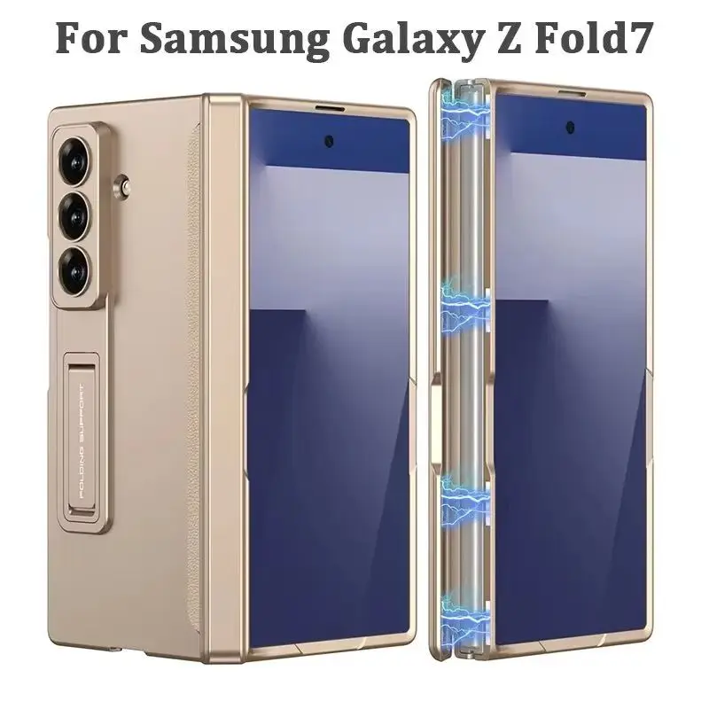 

Чехол для Samsung Galaxy Z Fold 7 6 5, магнитный универсальный шарнир, противоударная подставка, матовый тонкий жесткий чехол для Samsung Z Fold7, чехол