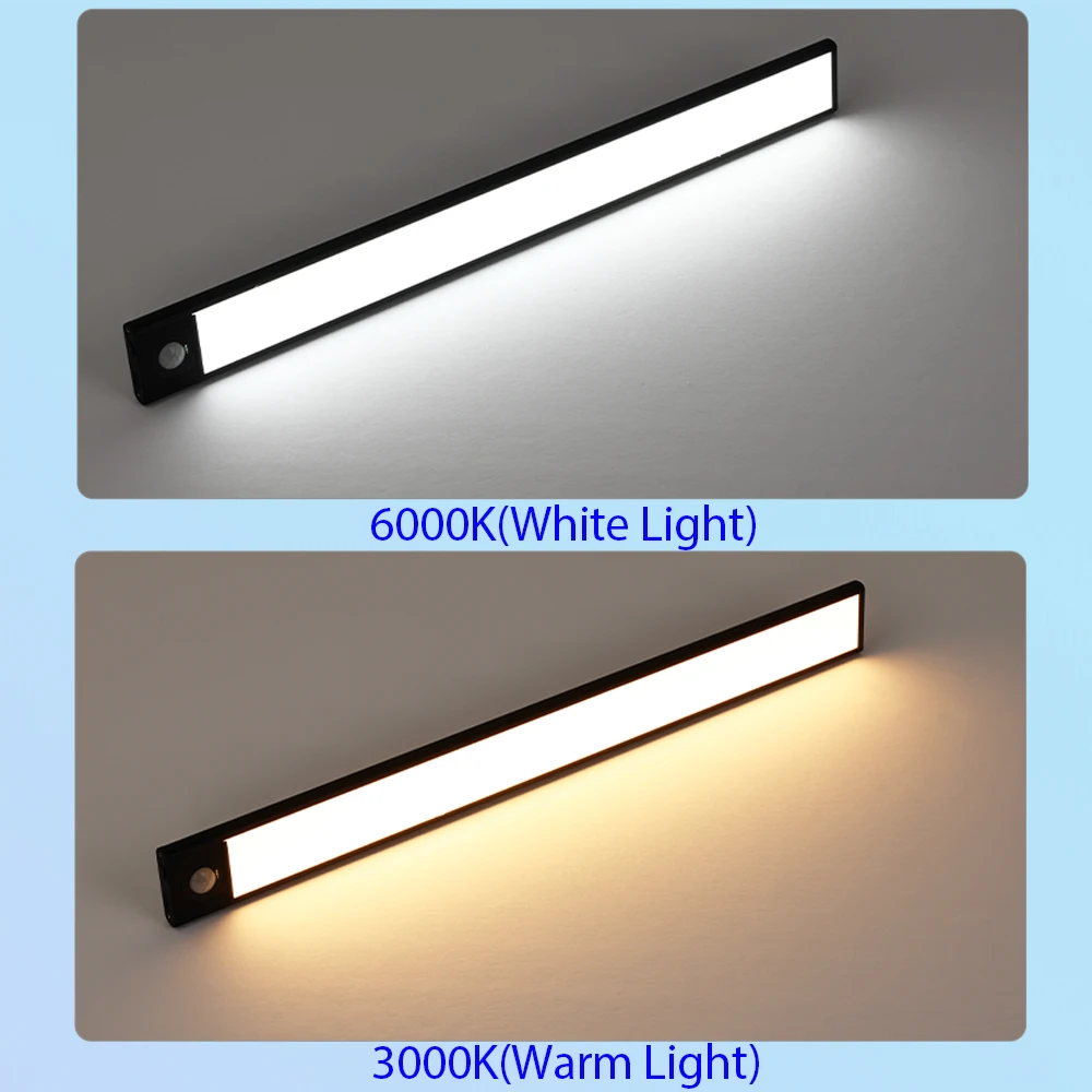 20/40/60cm LED Night Light Motion Sensor USB Lights Cabinet Light for KitchenBedroom Wardrobe Indoor Lighting Ultra Thin Lamps