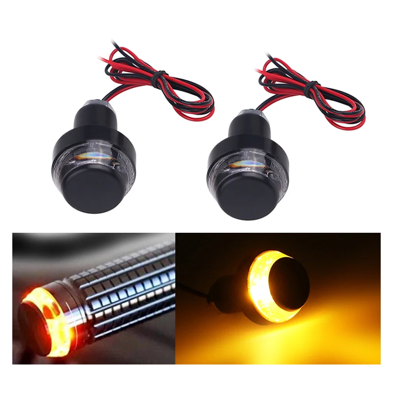 

Universal LED For 22mm Handlebar Motorcycle LED Handlebar Motorcycle Turn Signal Light Amber Indicator Flasher Bar End Blinker