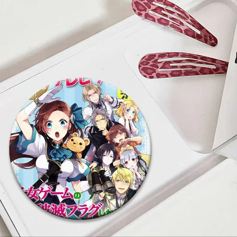 My Next Life As A Villainess Ll Routes Lead To Doom! Pin Cute Anime Figure Brooches Round Cartoon Badge Backpack Accessorie Gift view 4