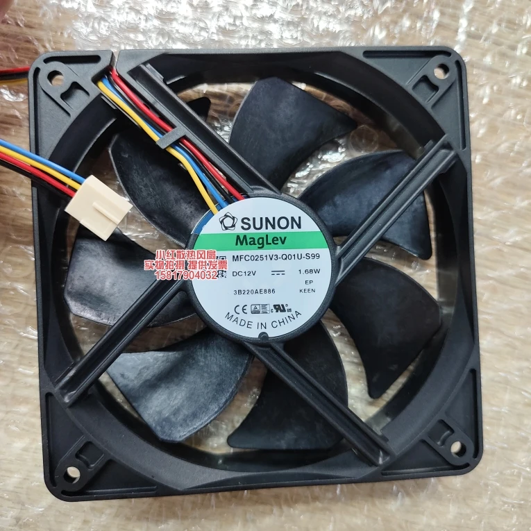 

SUNON MFC0251V3-Q01U-S99 DC 12V 1.68W 120x120x25mm 3-Wire 120mm Cooling Fan