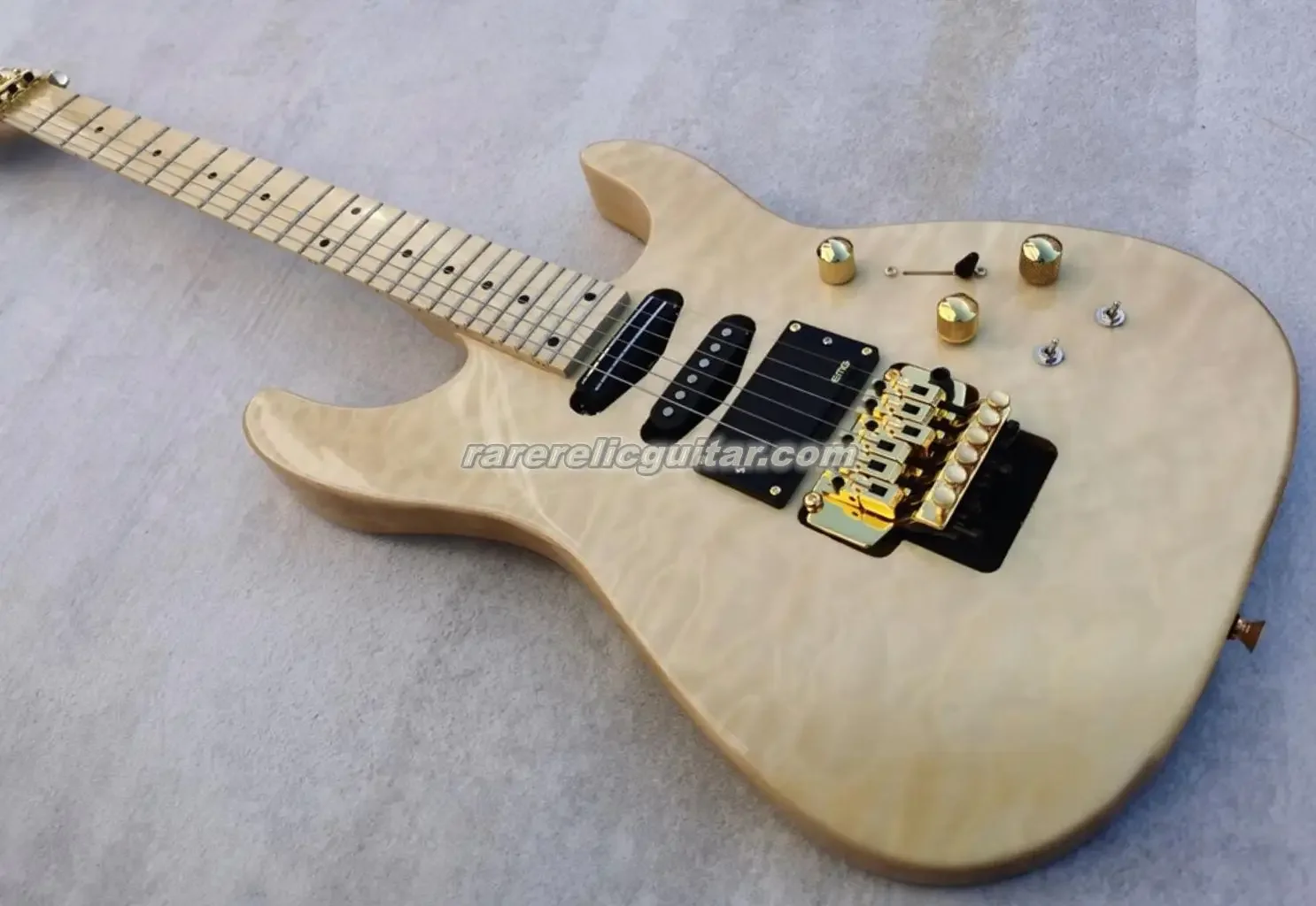 

PC1 Phil Collen Qulited Maple Chlorine Natural Electric Guitar Floyd Rose Tremolo China Active EMG Pickups 9V Battery Box