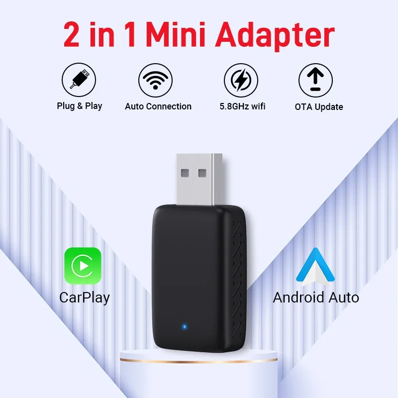 Mini G Mini H Wired To Wireless Carplay Car-Phone Interconnection Android Smart Car Interconnection Box USB Interface