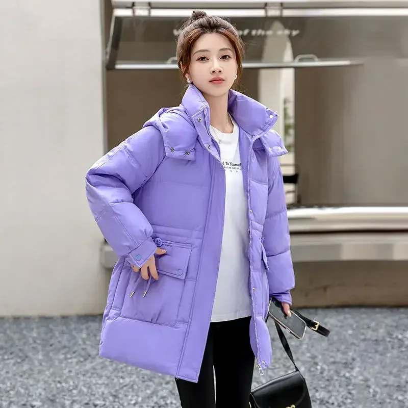 Blouson Zip-up Women's Coat Solid Color Jacket Elegant Demi-season Winter Clothes 2024 Lady Parka Korean Style Clothing Hot Cold