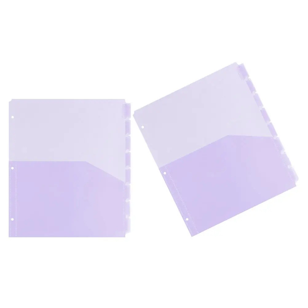 

2Sets Binder Dividers PP Material A4 3-Hole Pocket Insert Replacement Pages for Organizing Documents Office Planners Organizers