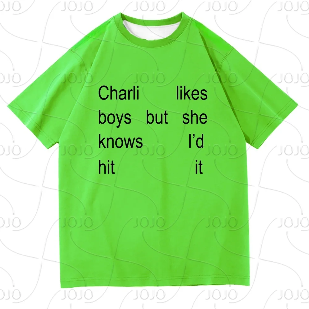 

3D Printed Charli XcX Billie Brat Summer Song T Shirt Men/women Clothing Harajuku Charli Likes Boys Merch T-Shirt Tees Shirts