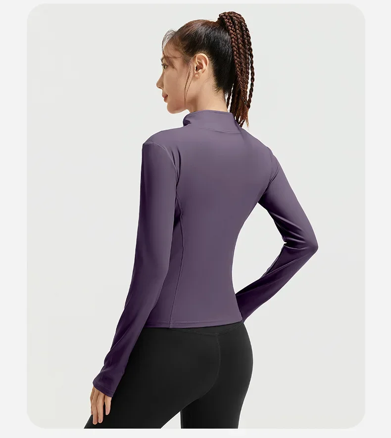 2026 Frühling Sommer Neue Yoga-Kleidung Windbreaker Damen Laufjacke Langarm Sweatshirt Sportjacken Damen Workout-Tops Activewear – Detail 11