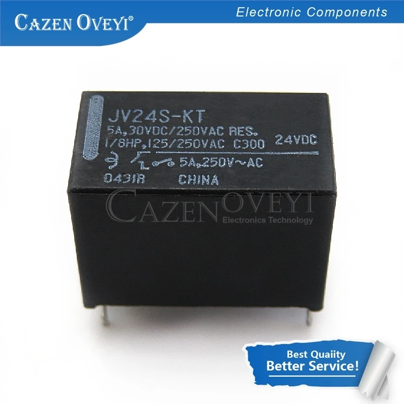 5pcs/lot JV12S-KT JV24S-KT JV12-KT JV24-KT 4Pin 5A30VDC/250VAC 12VDC Power Relay In Stock