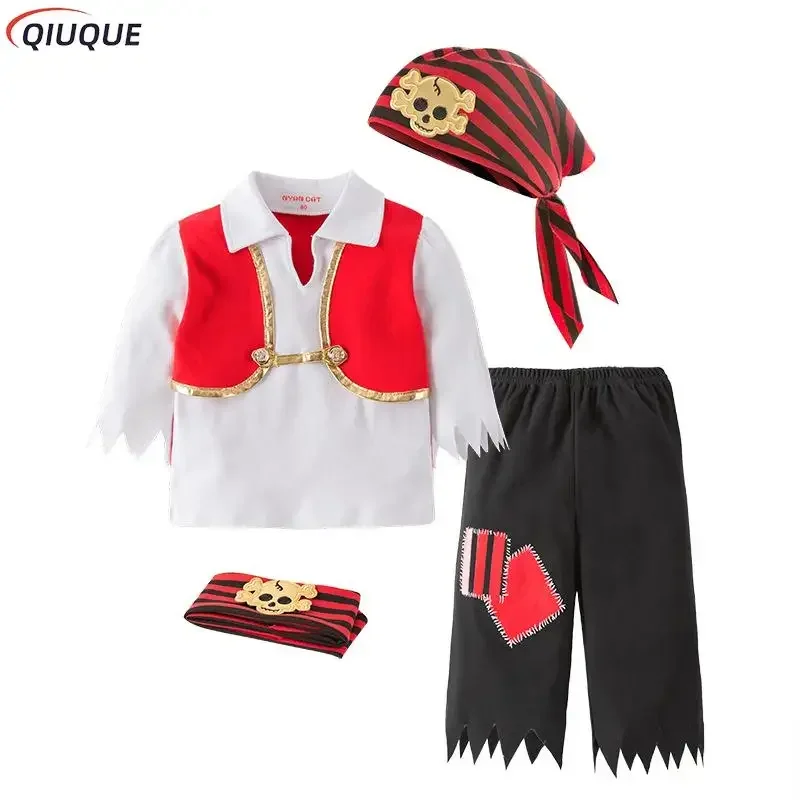القراصنة الكابتن تأثيري حلي طفل الفتيان داخلية عيد الميلاد فستان حفلة تنكرية للهالوين ازياء الاطفال الأطفال حللا