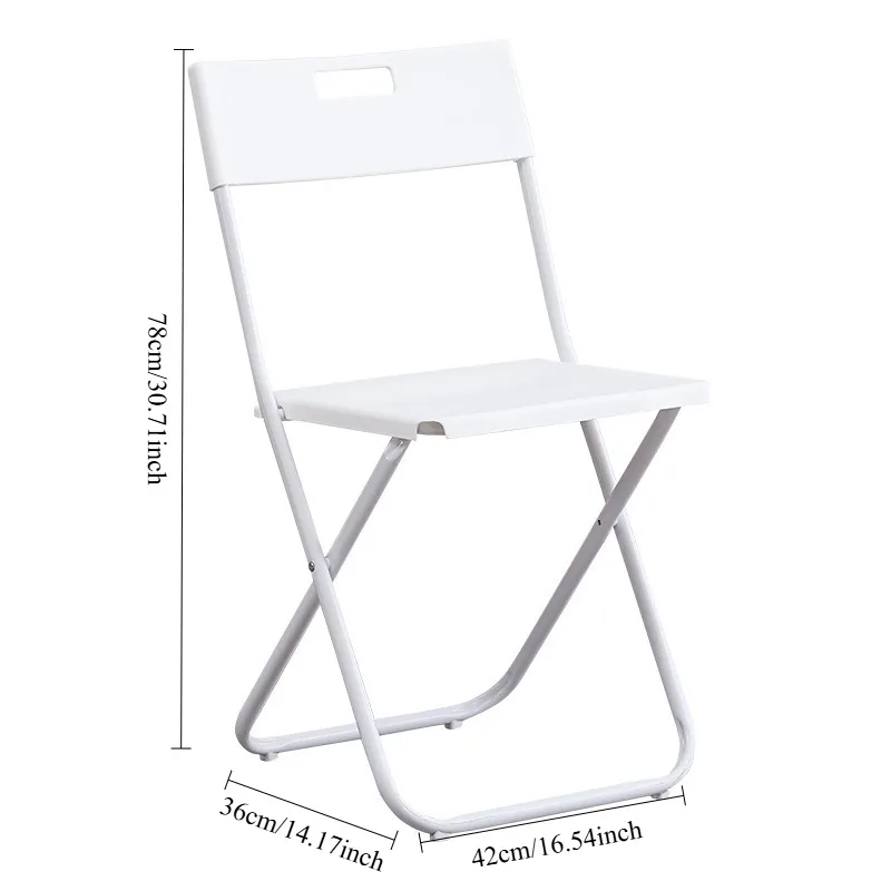 -ww Nordic Style Plastic Folding Chair, Multifunctional Dining Chair for Office, Training and Household Use