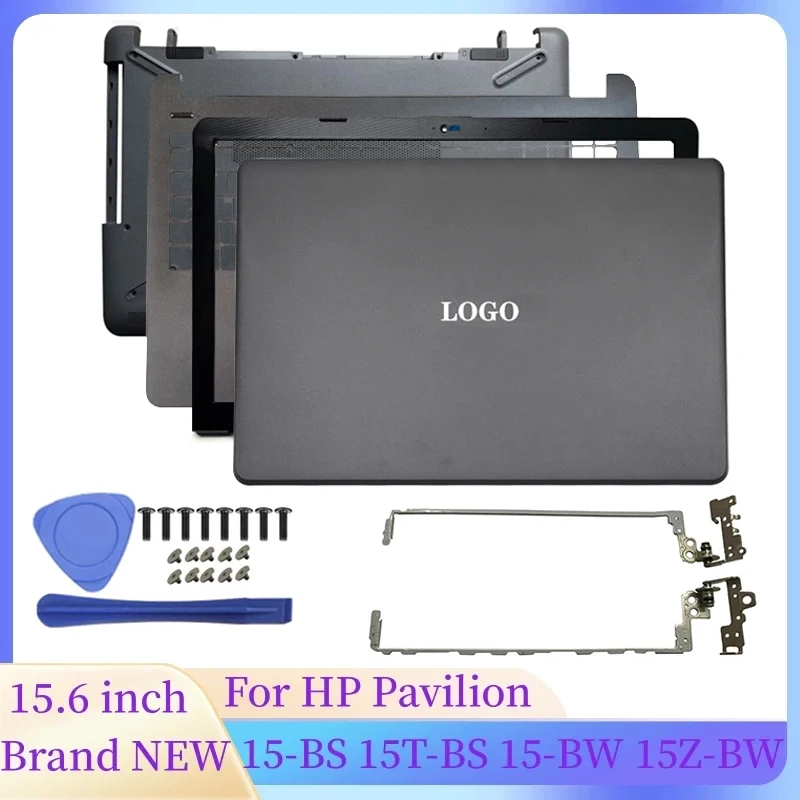 NEW Laptop LCD Back Cover/Front Bezel/LCD Hinges/Hinges Cover/Palmrest/Bottom Case For HP 15-BS Series 929893-001 Gray