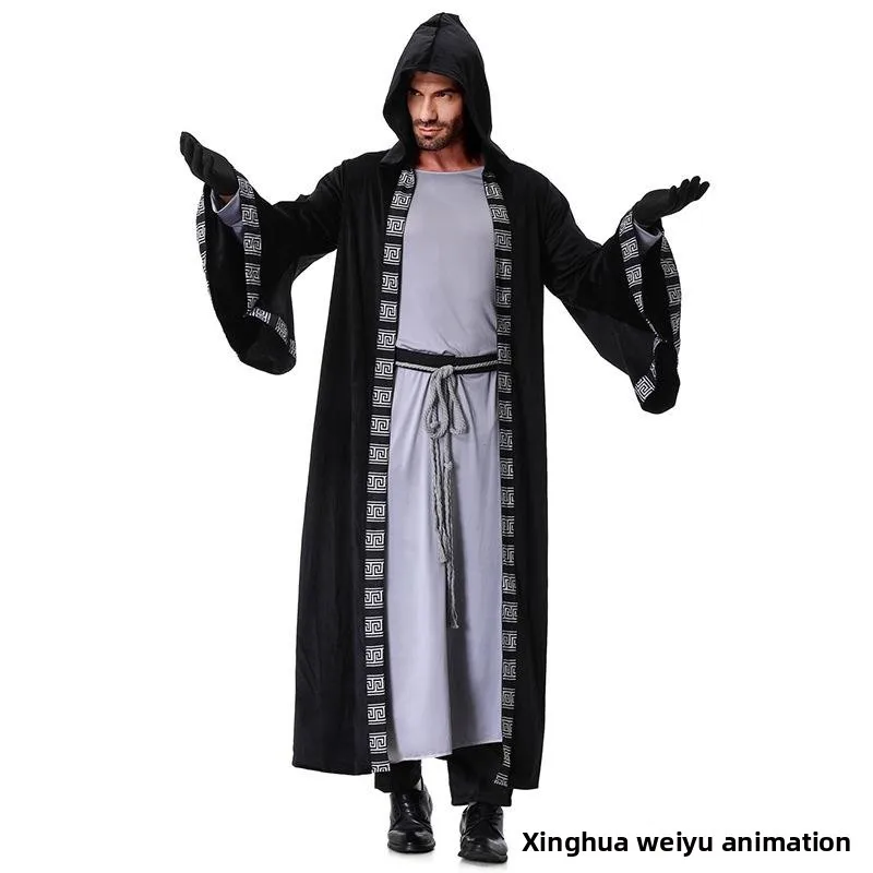 

Новый ретро-костюм для косплея в стиле средневековья: плащ-накидка с капюшоном «Бог смерти» для женщин, этническая сценическая одежда, ханьфу