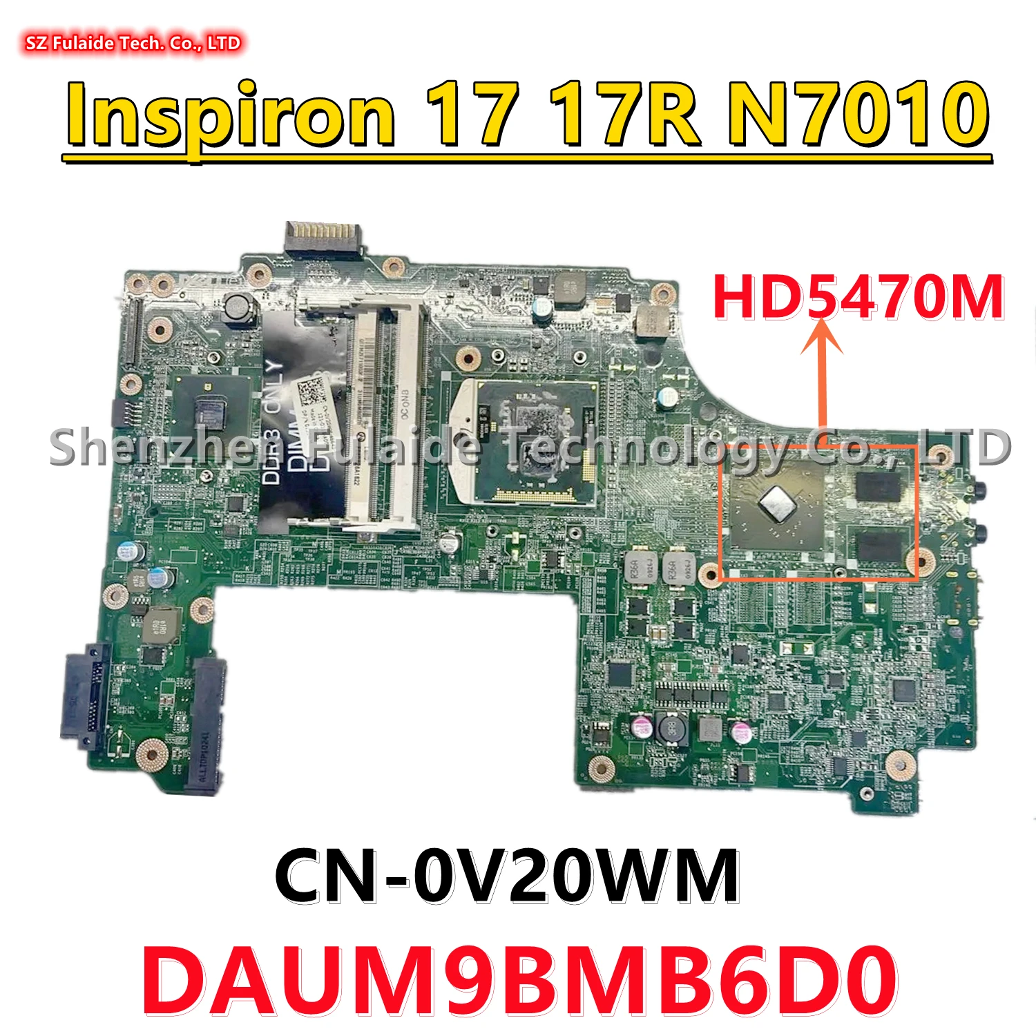 Материнская плата DAUM9BMB6D0 для ноутбука dell Inspiron 17 17R N7010 с графическим процессором HD5470M CN-0V20WM 0V20WM V20WM