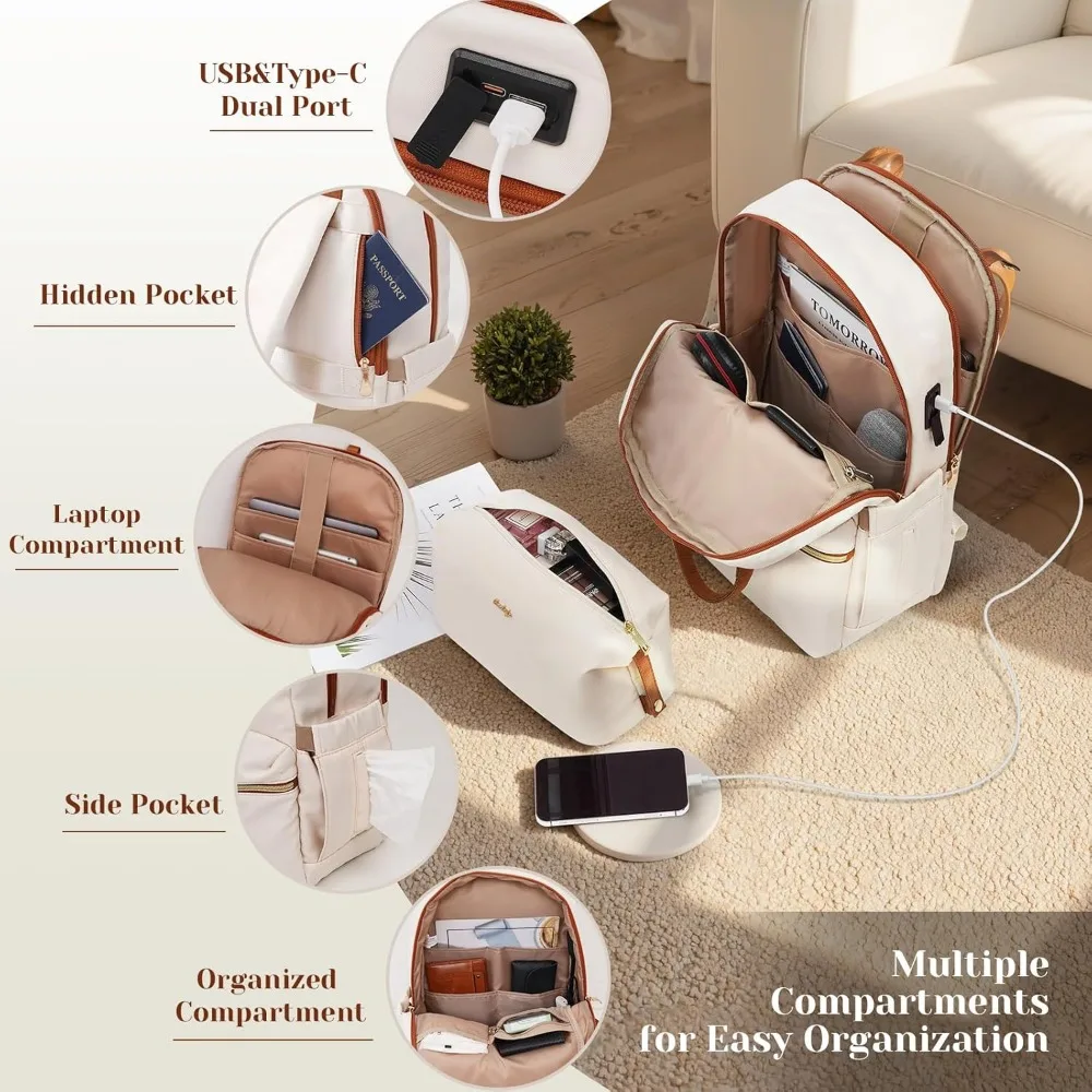 Ensemble de valises rigide Spinner 3 pièces avec serrure TSA, poignée télescopique, bagage à main, ensemble de bagages de voyage blanc