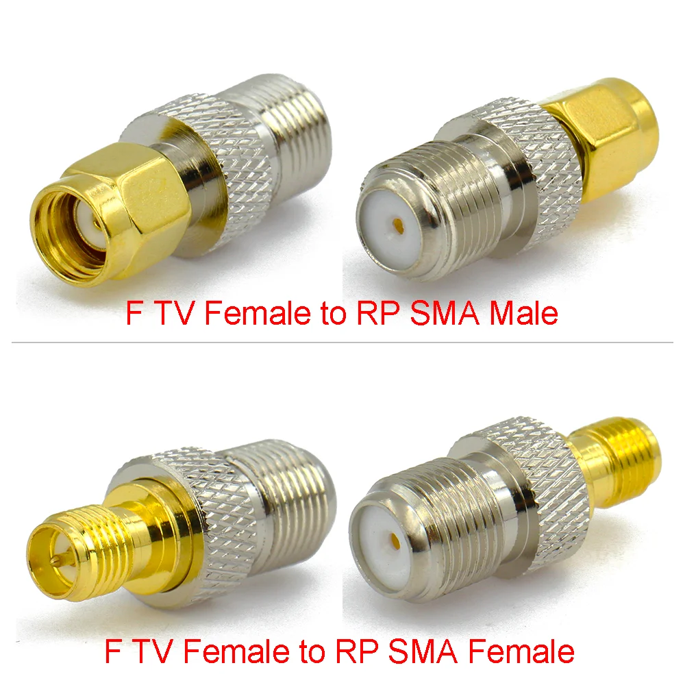 [MY] F TV to SMA Female Male Straight Connector RPSMA To F Quick Plug RF Adapter Coax Connector Brass Gold Plated High Quality