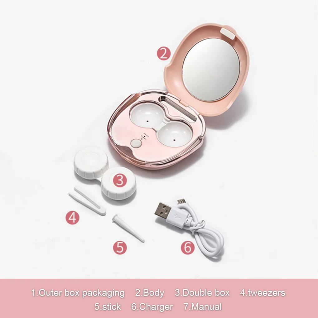Contact Lens Electric Cleaning Machine Mini Vibratory Washer Quiet Operation Case Women Eye Care Electronics Accessories
