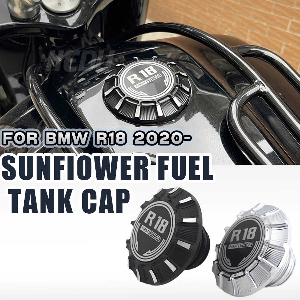 quick-release-tank-fuel-filler-cap-machined-gas-oil-trim-cover-black-silver-for-bmw-r18-roctane-r-18-classic-100-years-2020-2025
