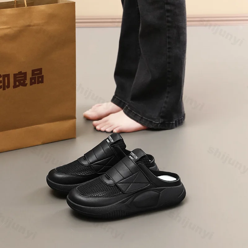 

2025 New Hollow Breathable Half Support Casual Slippers Women Summer Outdoor Sport Fashion Comfortable Soft sole Slip on Sandals