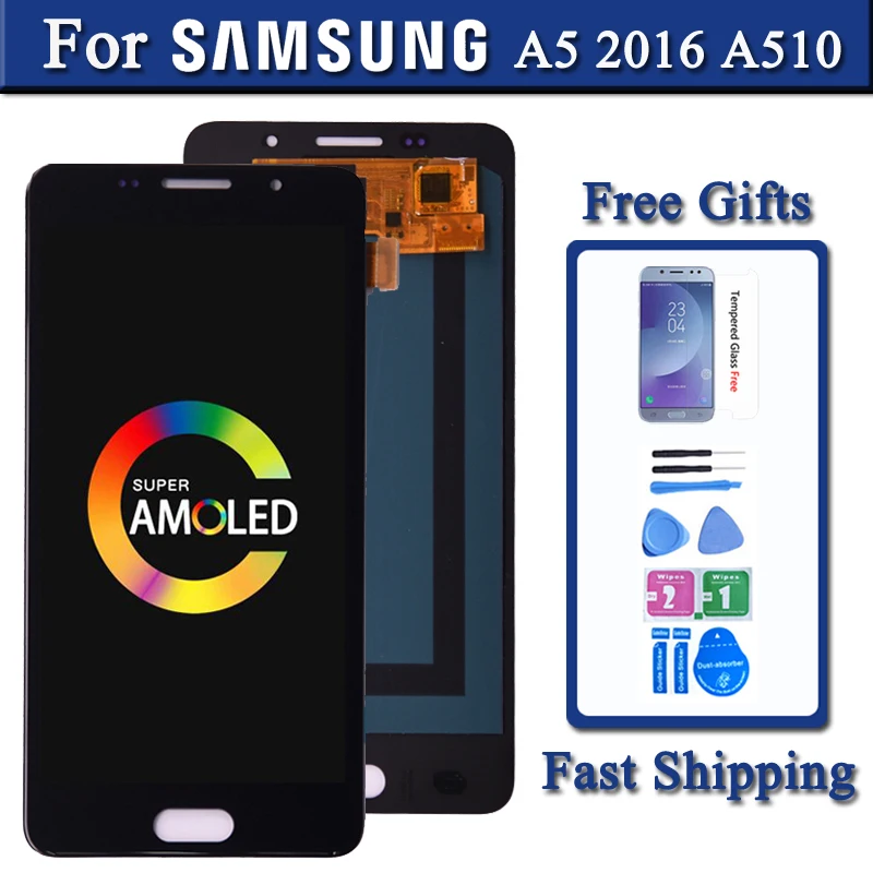 Amoled Screen For Samsung Galaxy A5 2016 A510 Display A5100 A510F A510M A510Y A510FD A5108 LCD Touch Screen Digitizer Assembly