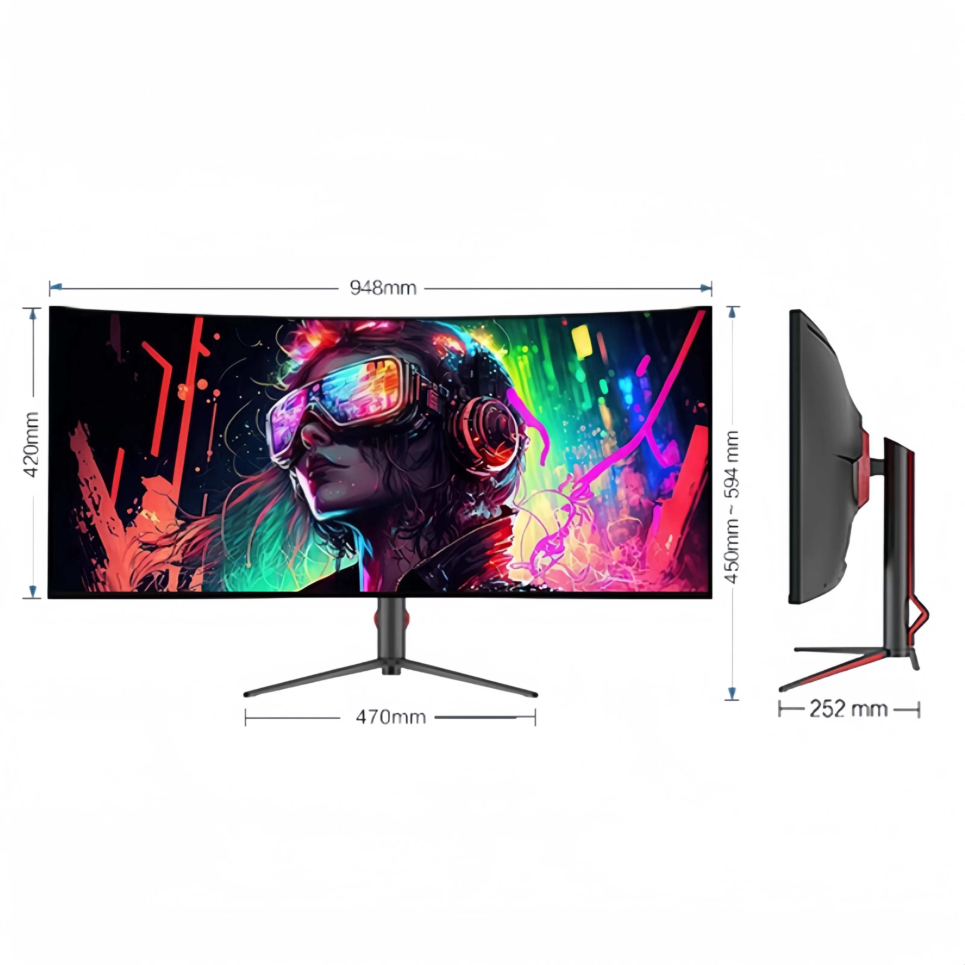 Monitor Nano IPS ultra-amplo curvo de 40 polegadas, 5120x2160 5K2K, 21:9, HDR10, AdaptiveSync, 100% sRGB, HDMI 2.0, DP, USB-C