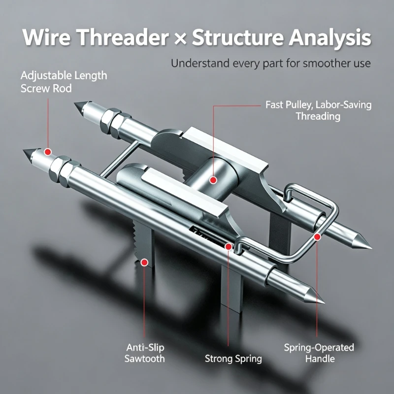 Wire Threading Aid Threading Aids Cable with Anti Slip Sawtooth Hand Tools Universal Flexible Pulley Wire Threading Aid Tool