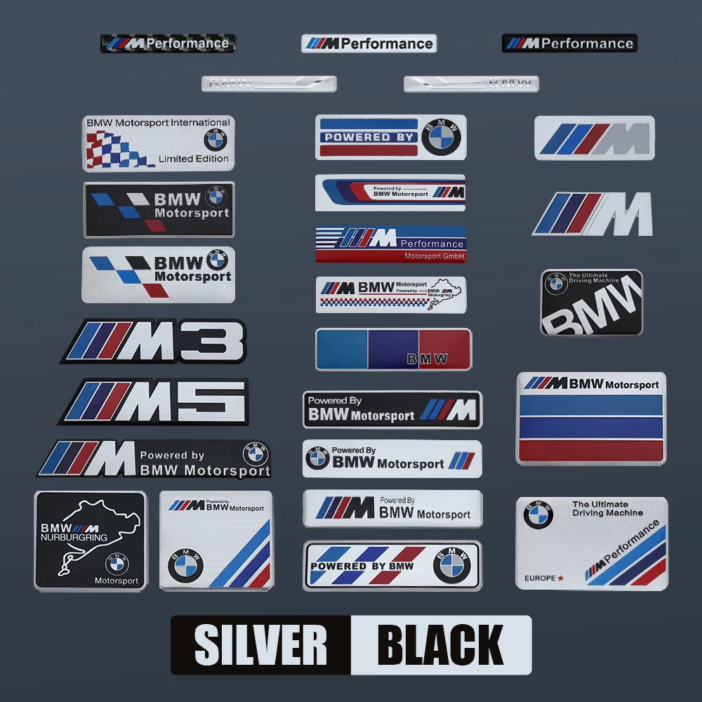 

3D Aluminum motorcycle Metal Sticker Badge Decal For BMW Performance E46 E90 E60 F30 F10 E39 F20 E87 E36 G20 G30 E70 E92 F31 X5