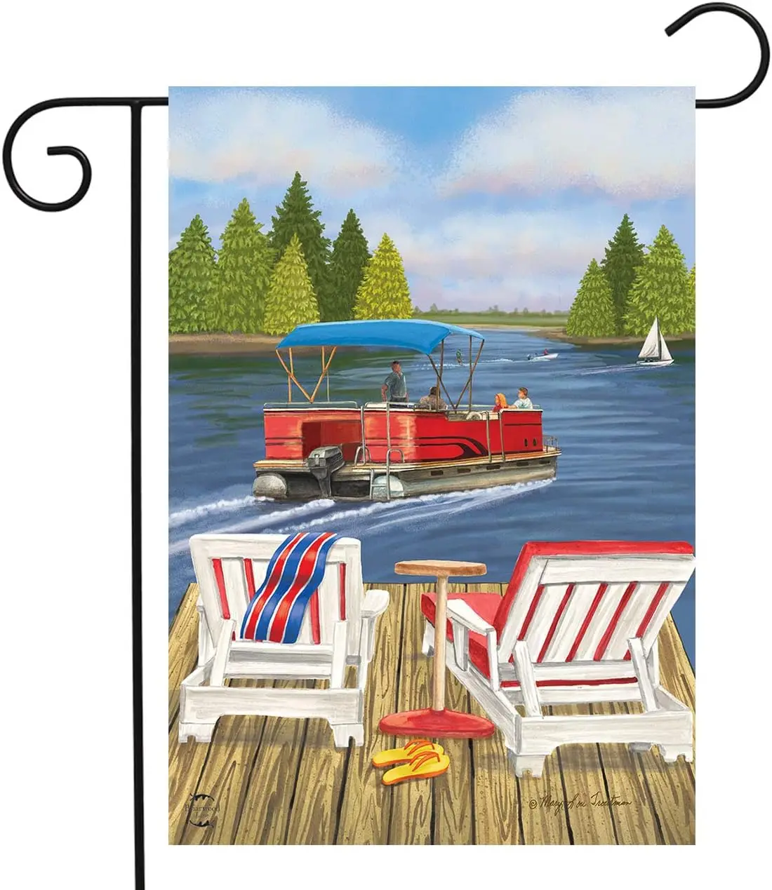 Dockside Summer Garden Flag Nautical Paddleboat 12.5