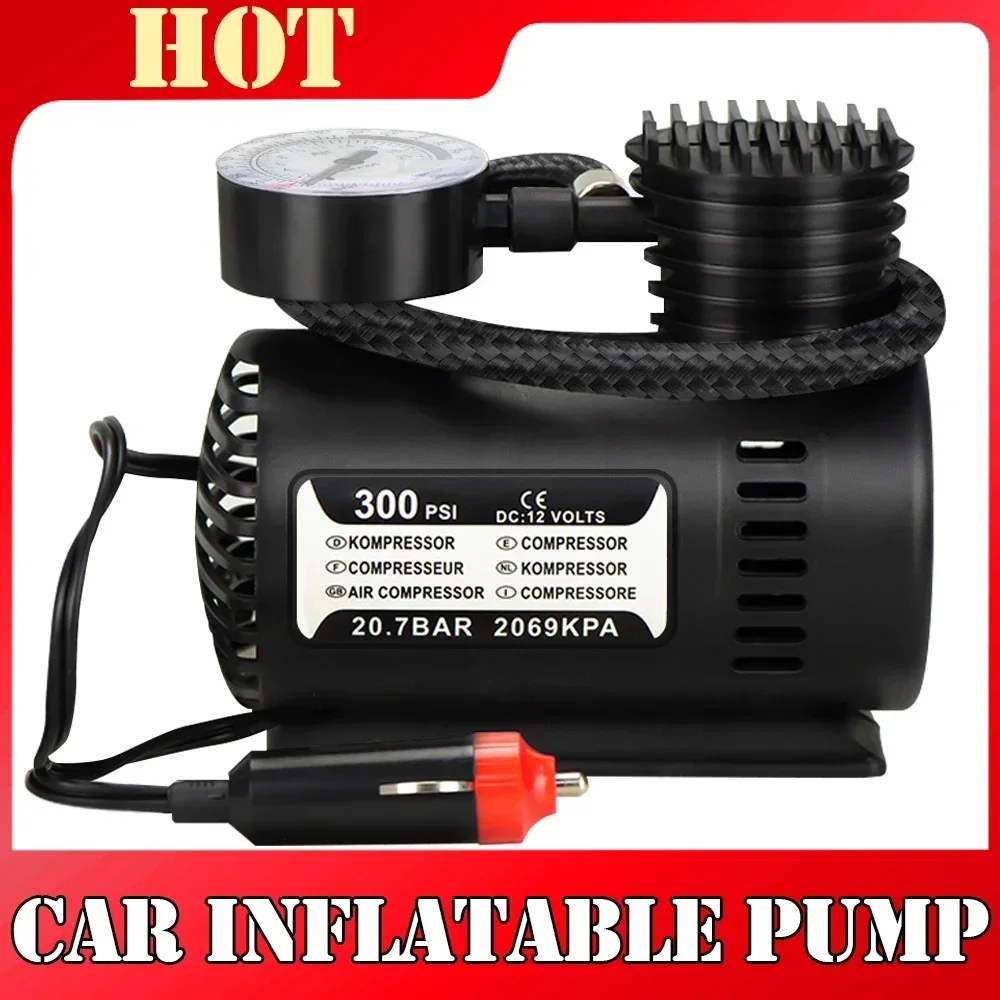 Portable Car Air Compressor 12V Electric Car Air Pump Tire Inflator Pumb Auto Tyre Pumb for Car Motorcycle Bicycle