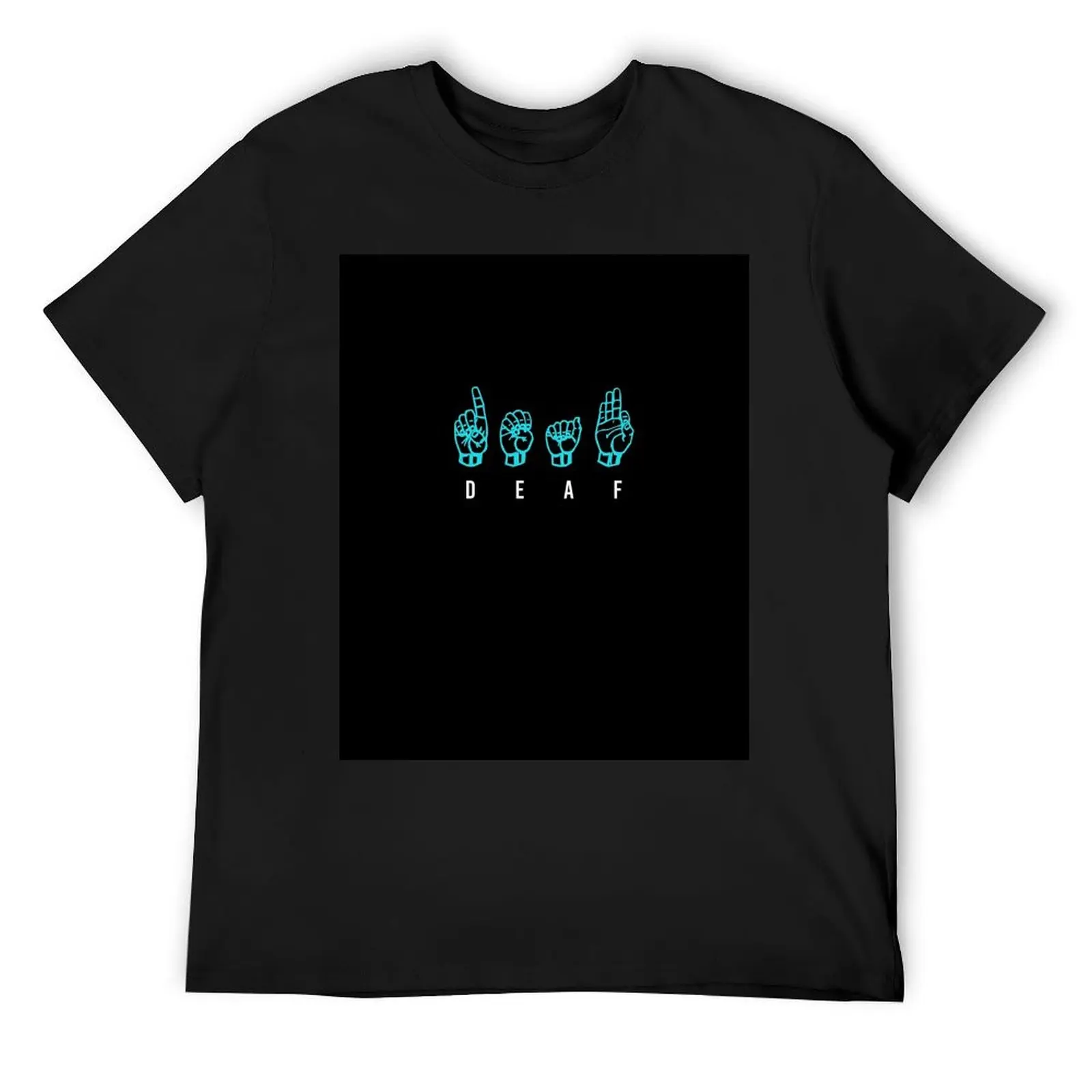 Deaf ASL Fingerspelled T-Shirt anime stuff sweat t shirts for men