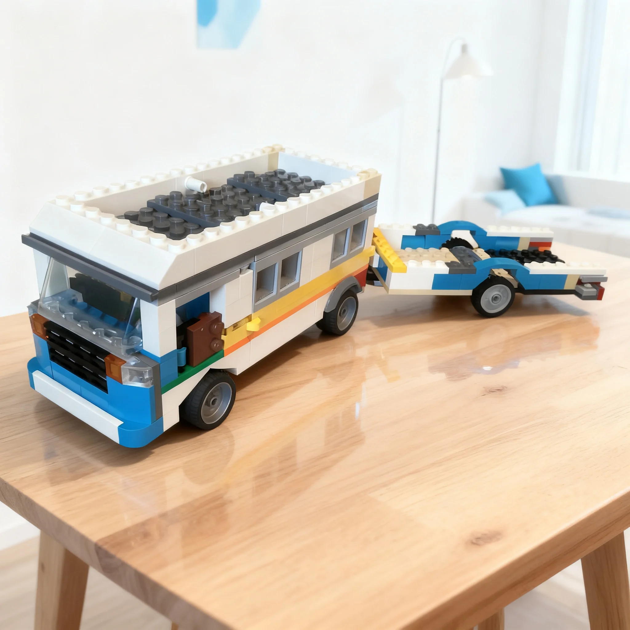 335pcs MOC Driving Camper Trailer Creator Model Building Blocks Toys Construction Christmas Gift DIY Display Brick Birthday