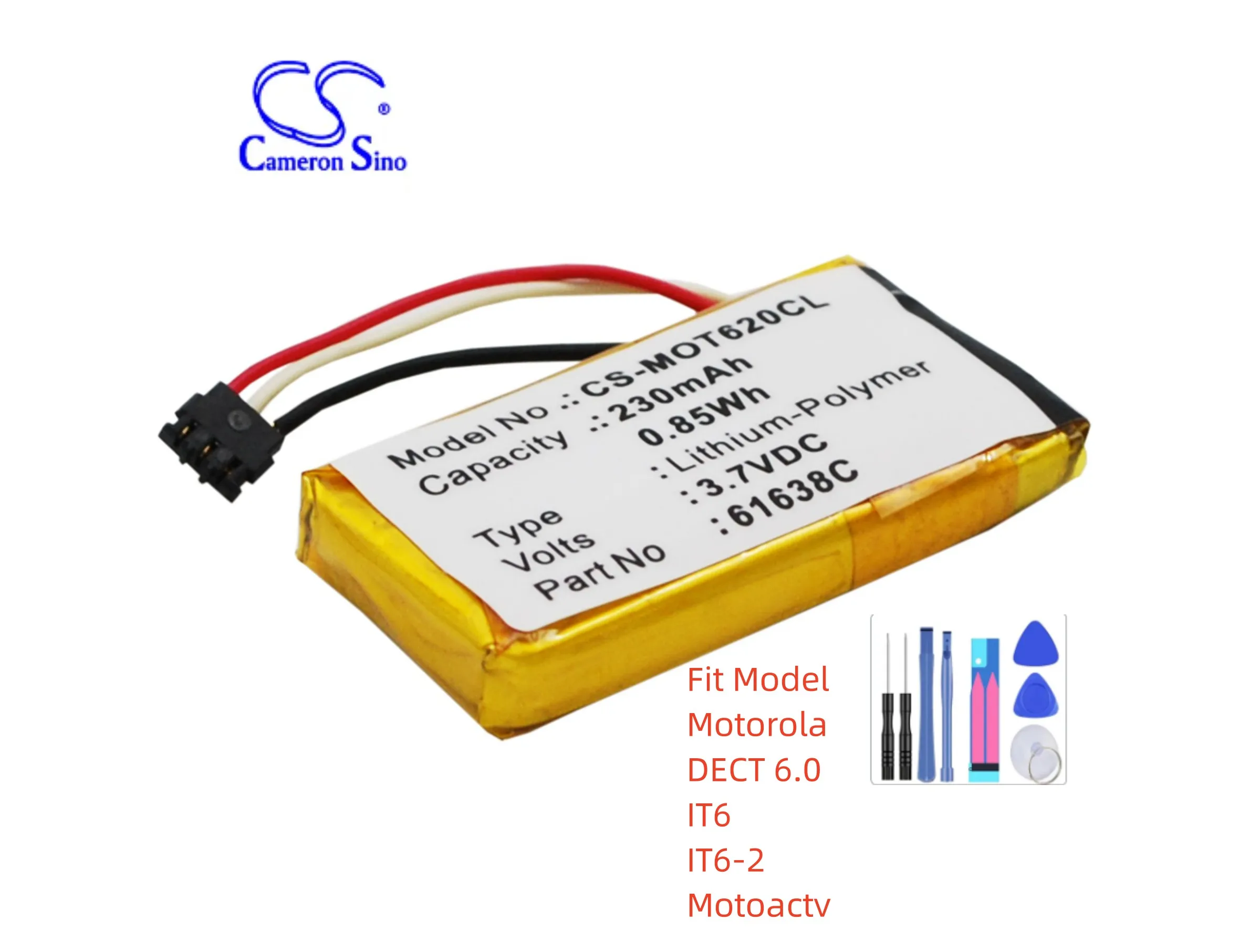 Cameron Sino 230mAh Cordless Phone Battery SNN5904A for Motorola Motoactv, DECT 6.0, IT6, IT6-2