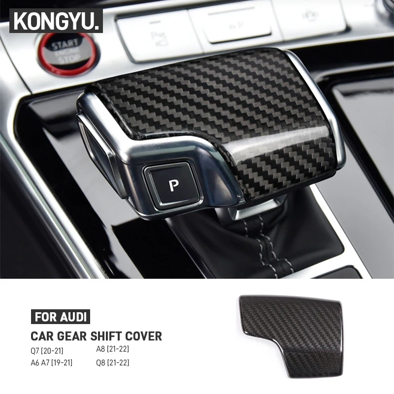 

Real Carbon Fiber Car Interior Center Console Gear Shift Lever Knob Cover Trim Sticker For Audi A6 A7 A8 Q7 Q8 S6 S7 RS6 RS7 RS8