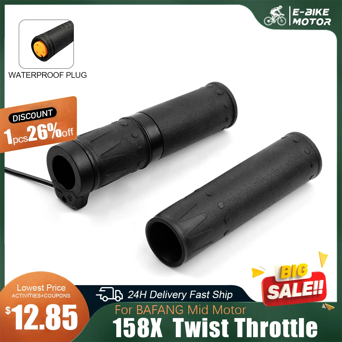 

BAFANG 158X полуповоротная дроссельная заслонка Ebike правая ручка дроссельная заслонка водонепроницаемый разъем для двигателя Bafang аксессуары для электрического велосипеда