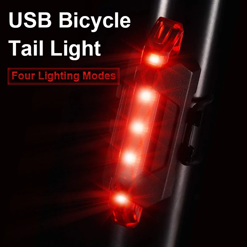 Bicycle Light Waterproof Rear Tail Light LED USB Style Rechargeable or Battery Style Bike Cycling Portable Light