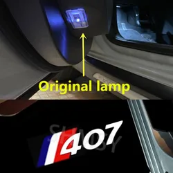 2Pcs LED Car Door Welcome Lights For Peugeot 407 2004 2005 2006 2007 2008 2009-2012 Projector Ghost Atmosphere Lamps Accessories