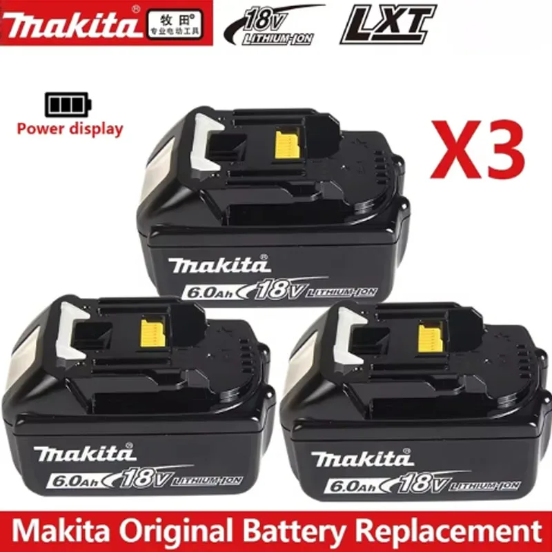 

Genuine Makita 18V Battery 6Ah Rechargeable Power Tools Battery 18V makita with LED Li-ion Replacement LXT BL1860B BL1860 BL1850