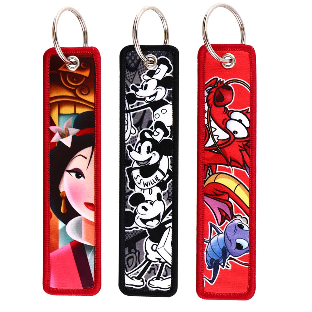 

Cool Girl Embroidered Cute Keychains Car keys Tag for Men Keyring Women Man New Fashion Jewelry Accessories Gifts 1pcs