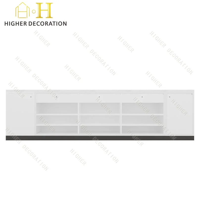 custom.Supermarket Checkout Counter Wooden Convenience Pharmacy Cashier Counter Alcohol Snack Corner Bar Cabinet
