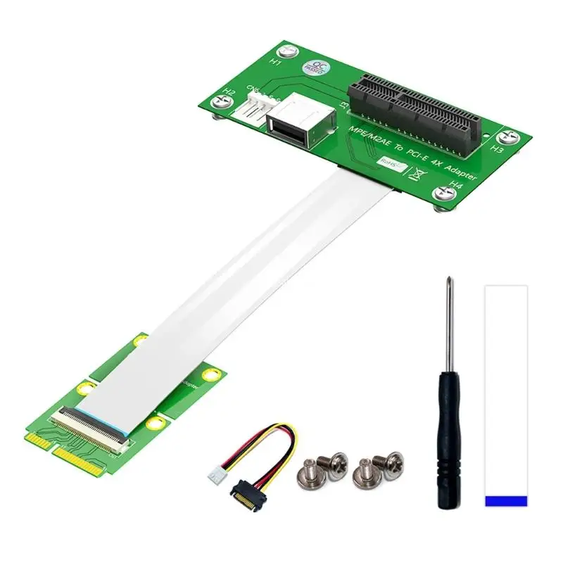 

Mini PCIE to PCIExpress Adapter with USB2.0 Board Extension Cable 4Pin Power Pad Vertical Install Dropship