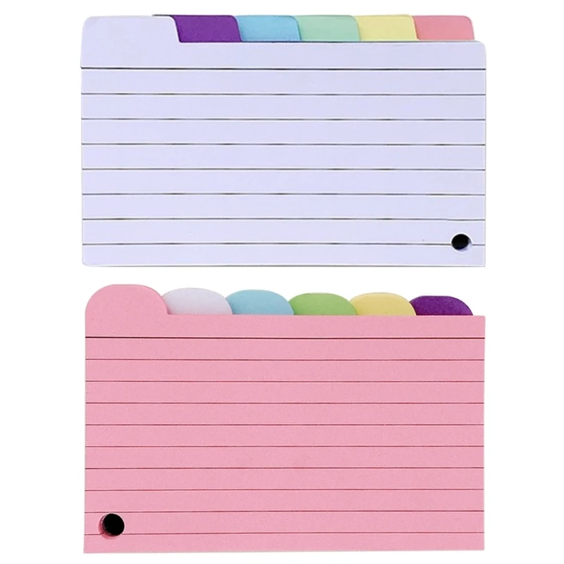 150 แผ่น 3x5 ''เรียงรายบัตรดัชนีสี Study Card, Punched Note Cards ปกครอง Study Card ขนาดเล็ก สำหรับการเรียนรู้