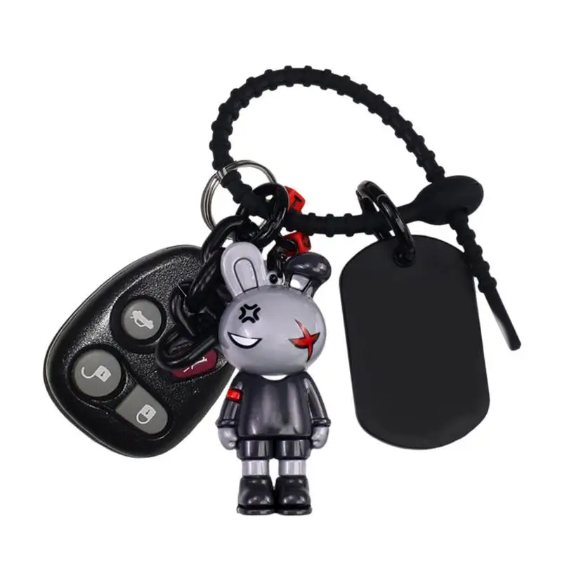 Rabbit Keychain Metal Car Accessories For Women With Scar Women's Keyrings Backpack Key Ring Cute Rabbit Pendant Compatible