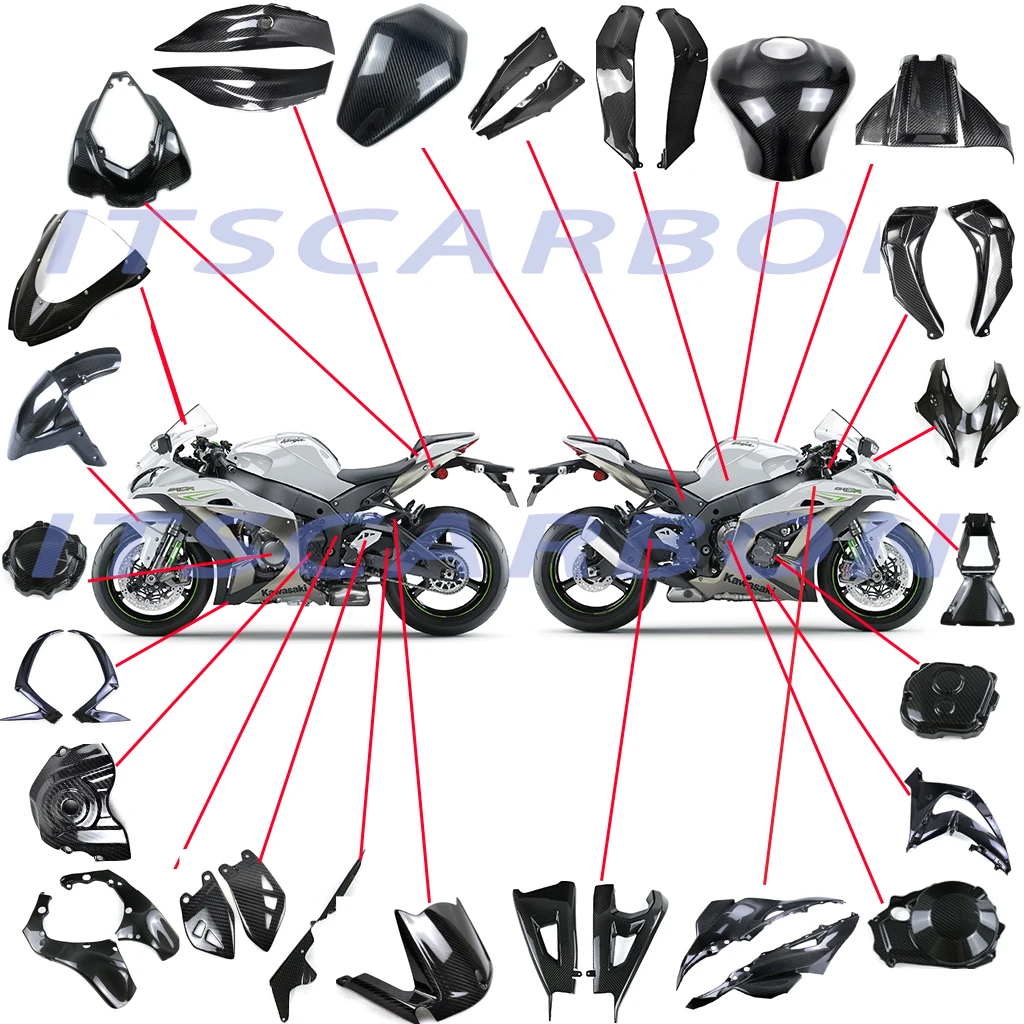 For Kawasaki ZX10R ZX-10R 2016 2017 2018 2019 2020 Motorcycle Accessories Full Carbon Fiber Parts Fairings Fenders Cover Kits