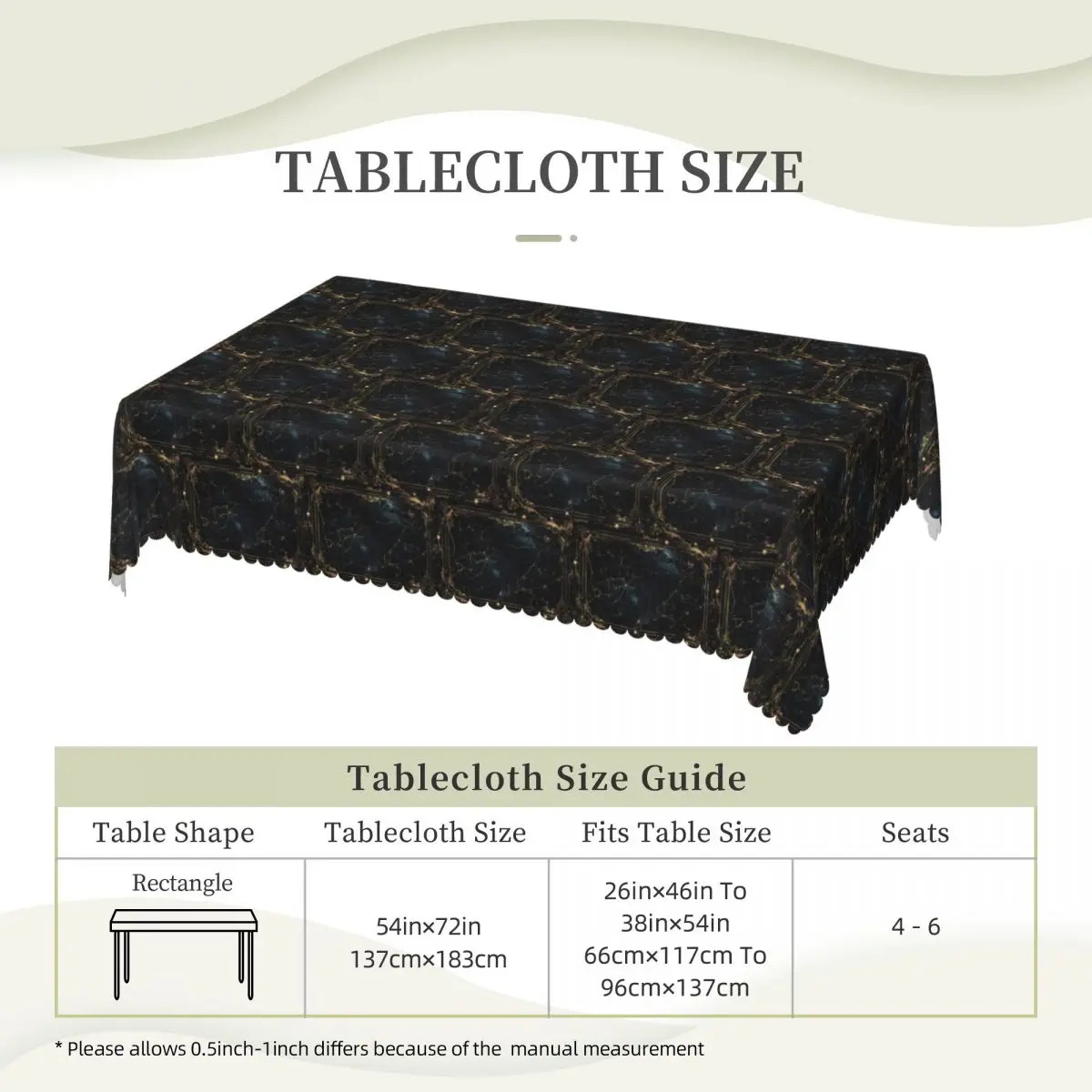 Golden Celestial Star Zodiac Constellations 8 Custom Rectangular Tablecloth Waterproof Table Cover for Dining Events Table Cloth