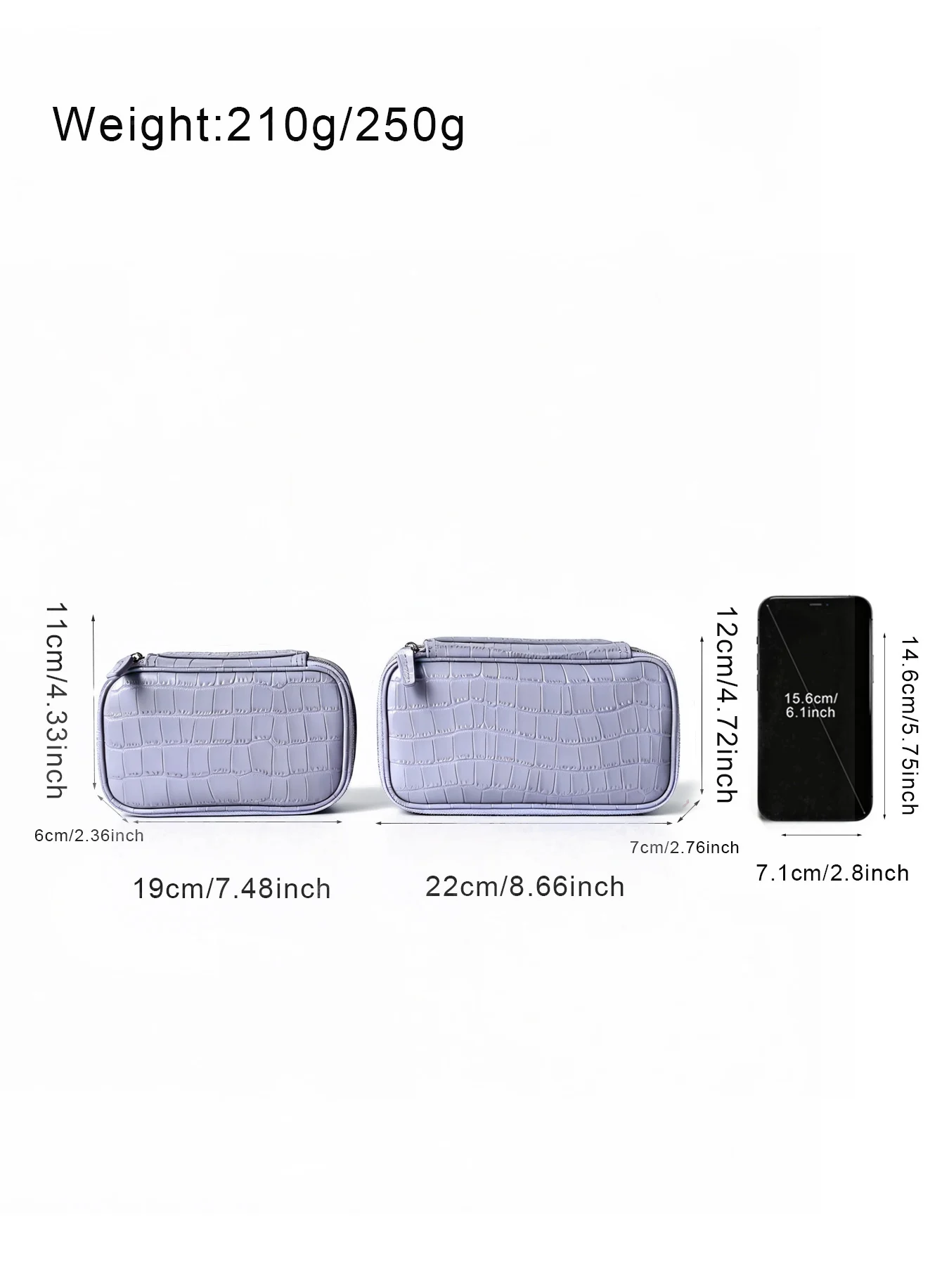 Kosmetiktaschen-Set aus echtem Leder mit lila Krokodilmuster, große Kapazität, Reise-Toilettentasche für Damen, Kosmetiktasche, Beutel – Detail 5